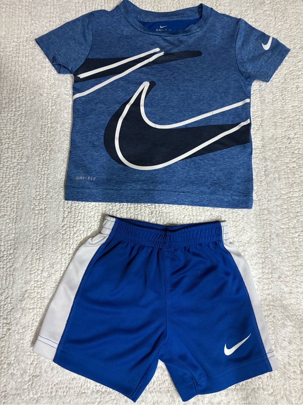 Nike Boys Dri Fit Blue and Black Athletic Matching Set
